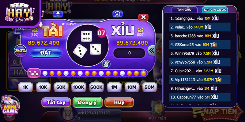 Tài Xỉu Ăn Tiền Thật - Hướng Dẫn Chơi Từ A Đến Z Tại HAYWIN